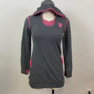 Grey nike pullover hoodie with pink accents